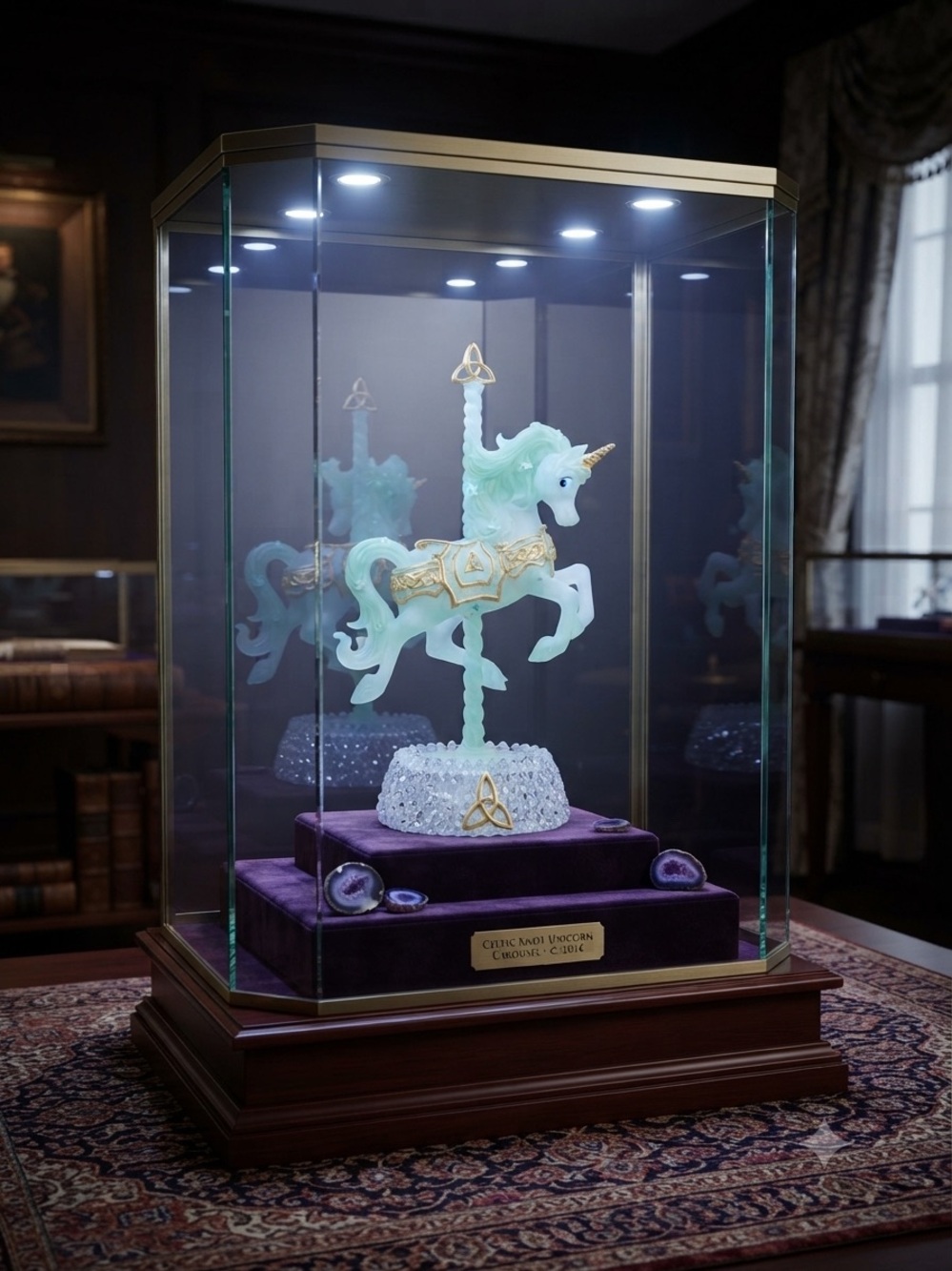 Rare-Irish luck of the Irish Unicorn Carousel Collection by Hamilton Collection
